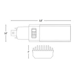 LED PL Retrofit Lamp, G24q 4 Pin/H, 950 Lumens, CCT Selectable, Horizontal dimensions