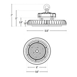 UFO High Bay 250W LED Fixture, 35800 Lumens