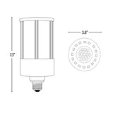 LED Corn Bulb, 27W, 3510 Lumens, dimensions
