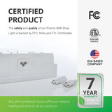 The safety and quality of our Prisma 72W Shop Light is backed by FCC and ETL certificates. Sunco offers an industry leading warranty on all our products. This 11-inch Prisma Wraparound LED Shop Light has a 7-year warranty. Sunco is an American owned and operated company based in the USA. 