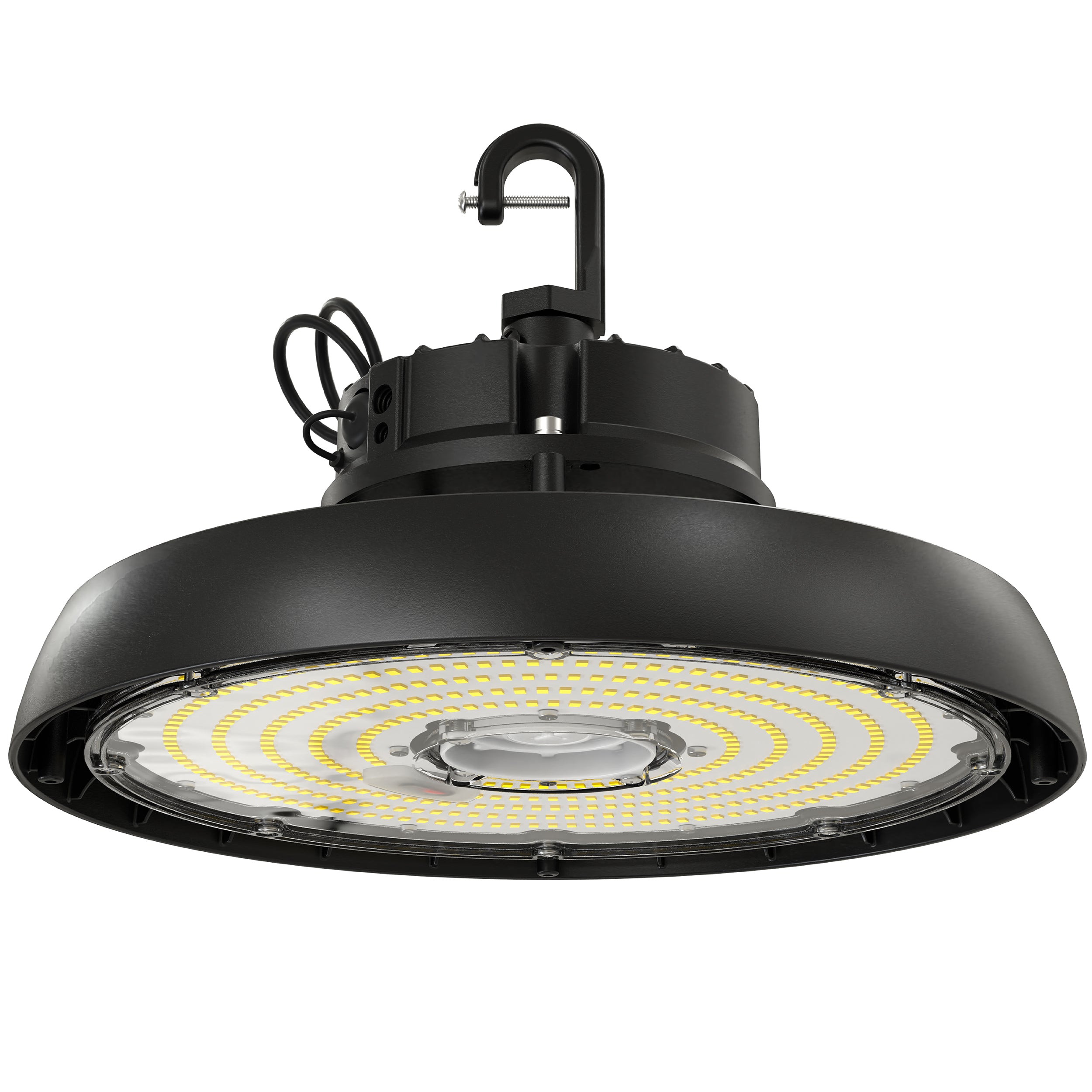 UFO High Bay 150W LED Fixture, J-Hook, 21000 Lumens