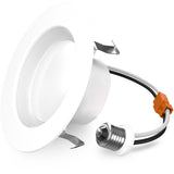 The Sunco 4-inch Recessed LED Downlight with Baffle Trim includes an E26 adapter and a TP24 connector so you can easily retrofit existing downlights. With sturdy mounting clips, this downlight is fast to install and lasts for up to 50,000 lifetime hours to reduce your relamping and electrical costs, when compared to an equivalent halogen lamp. This 11W bulb is a 40W equivalent.