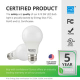 A19 3W LED Bulb, 250 Lumens