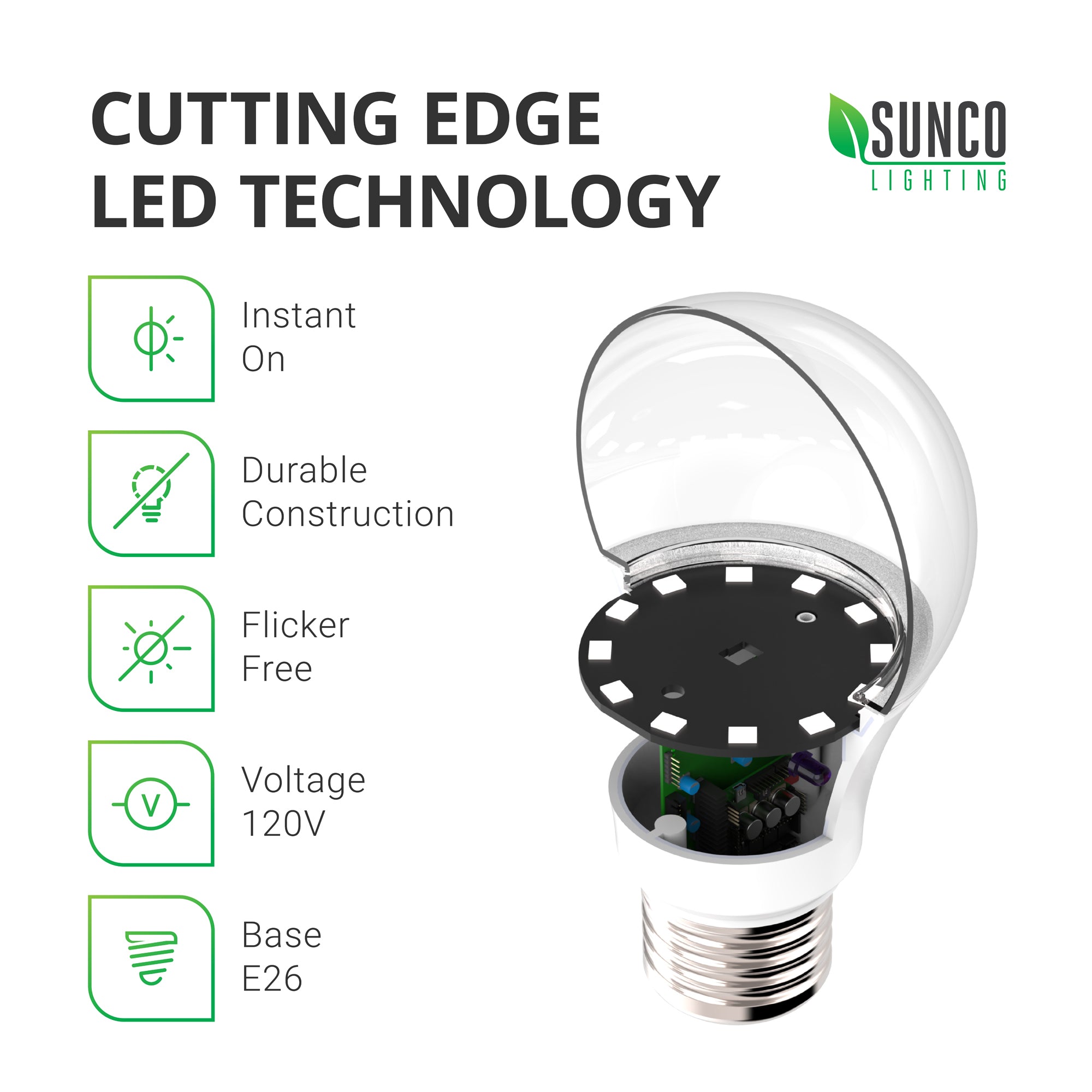 A19 9W LED Bulb, Non Dimmable, 850 Lumens