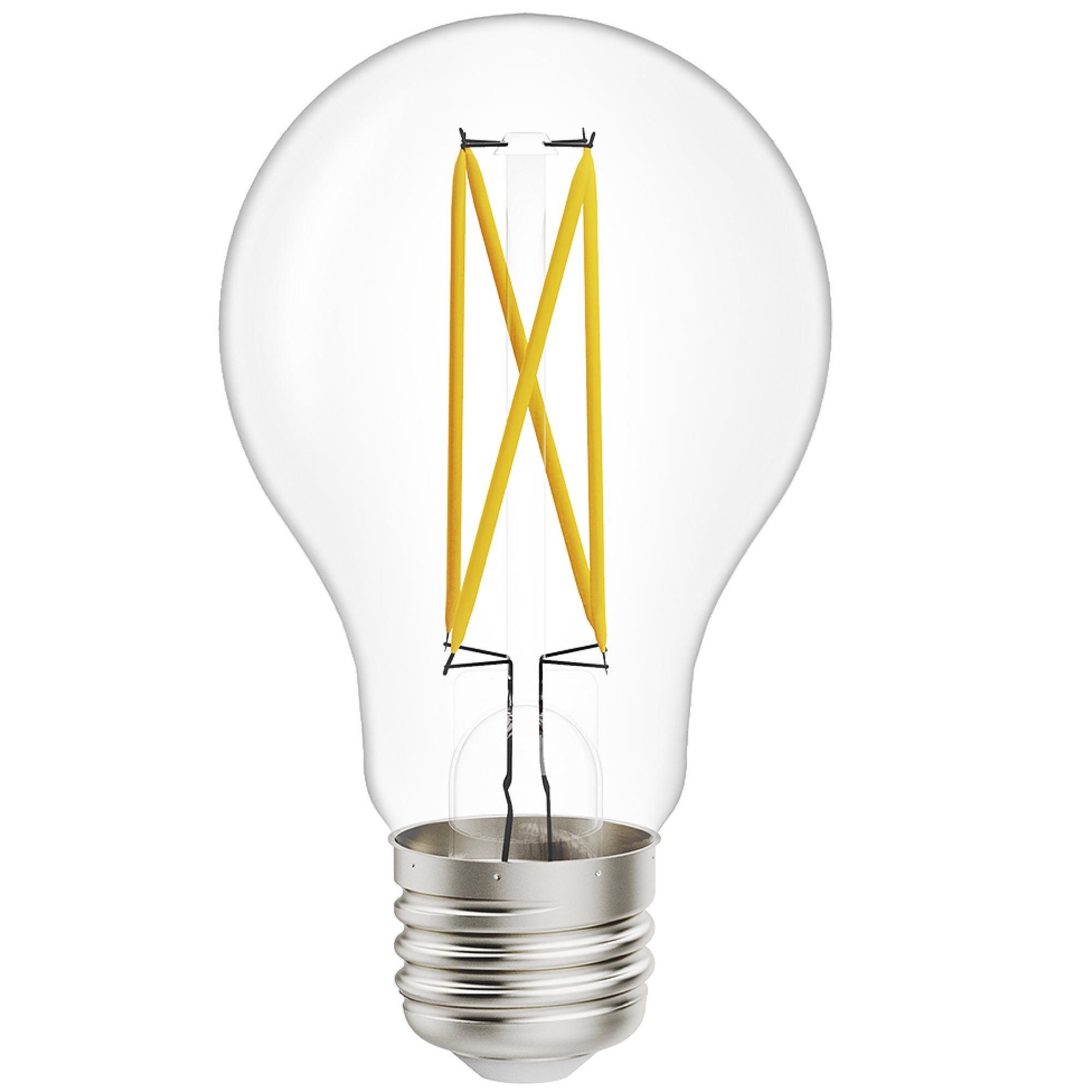 The Sunco A19 LED Filament Bulb with Dusk to Dawn features the retro look of a glass Edison style bulb with high tech inside. Our glass light bulb includes the familiar filament, but with LED technology on what people refer to as the filament coils.