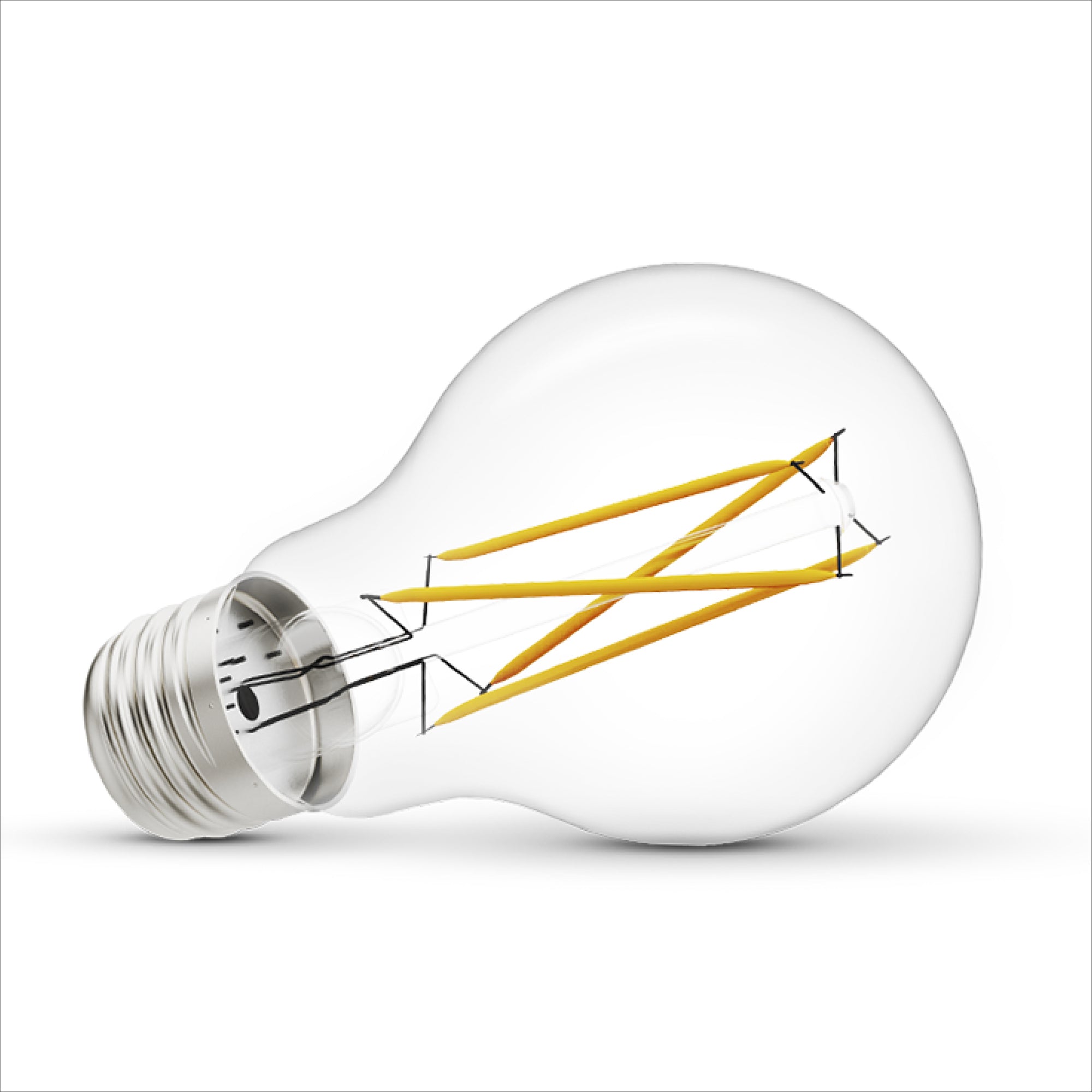 This Sunco A19 LED Filament Bulb features an included Dusk to Dawn sensor to detect light levels when used in a non-enclosed light fixture outside. Just flip the light switch so the sensor has power and then the sensor does all the heavy lifting instead of a timer. It automatically detects light levels and turns on the light at dusk and turns it off again when light returns at dawn. The high tech LED filament inside the glass bulb gives off a warm glow.