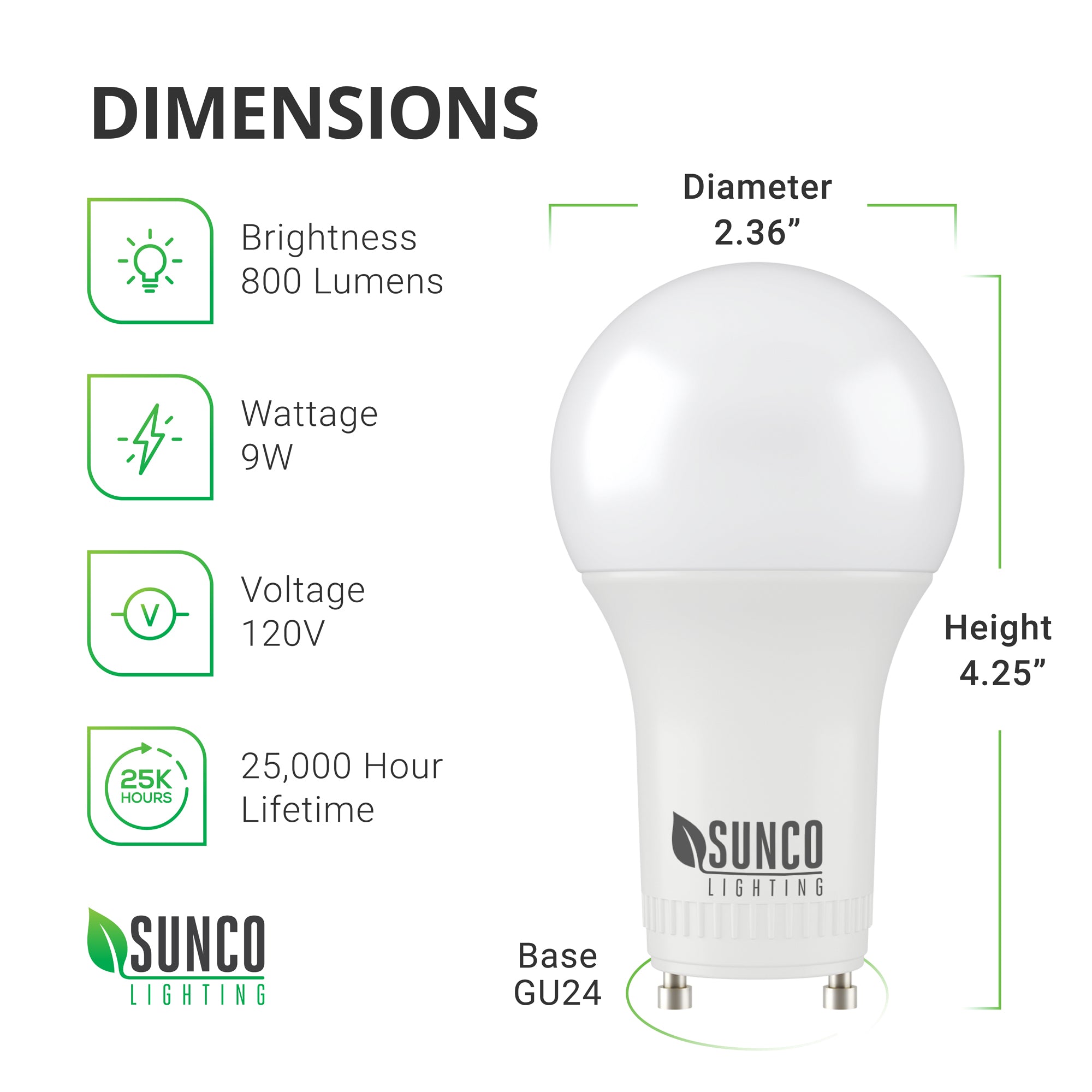 NOMA A19 E26 Base Household Non-Dimmable LED Light Bulbs, 5000K, 800 Lumens,  Daylight, 60W, 6-pk