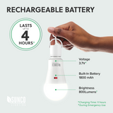 A21 LED Bulb with Emergency Backup Battery, 8W, 800 Lumens