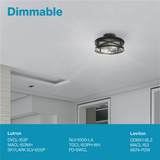 Dimmable Sunco Matte Black Semi Flush Ceiling Light Fixture in Living Room