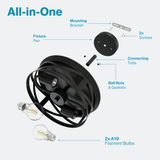 Sunco All In One Ceiling Light with mounting bracket E26 Base and A19 Filament Bulbs Included