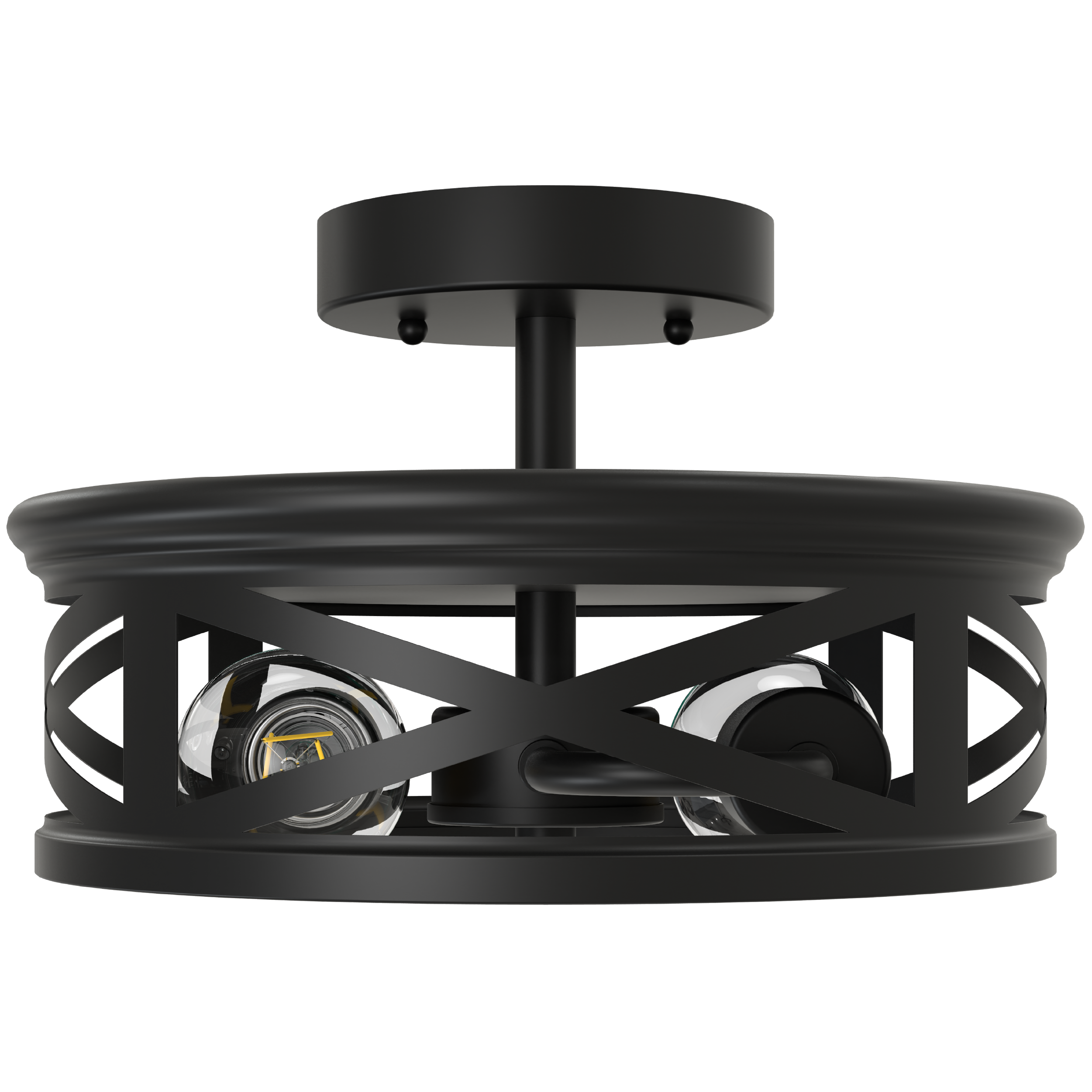 Sunco Lighting Arcadia Matte Black Industrial Ceiling Light Fixture