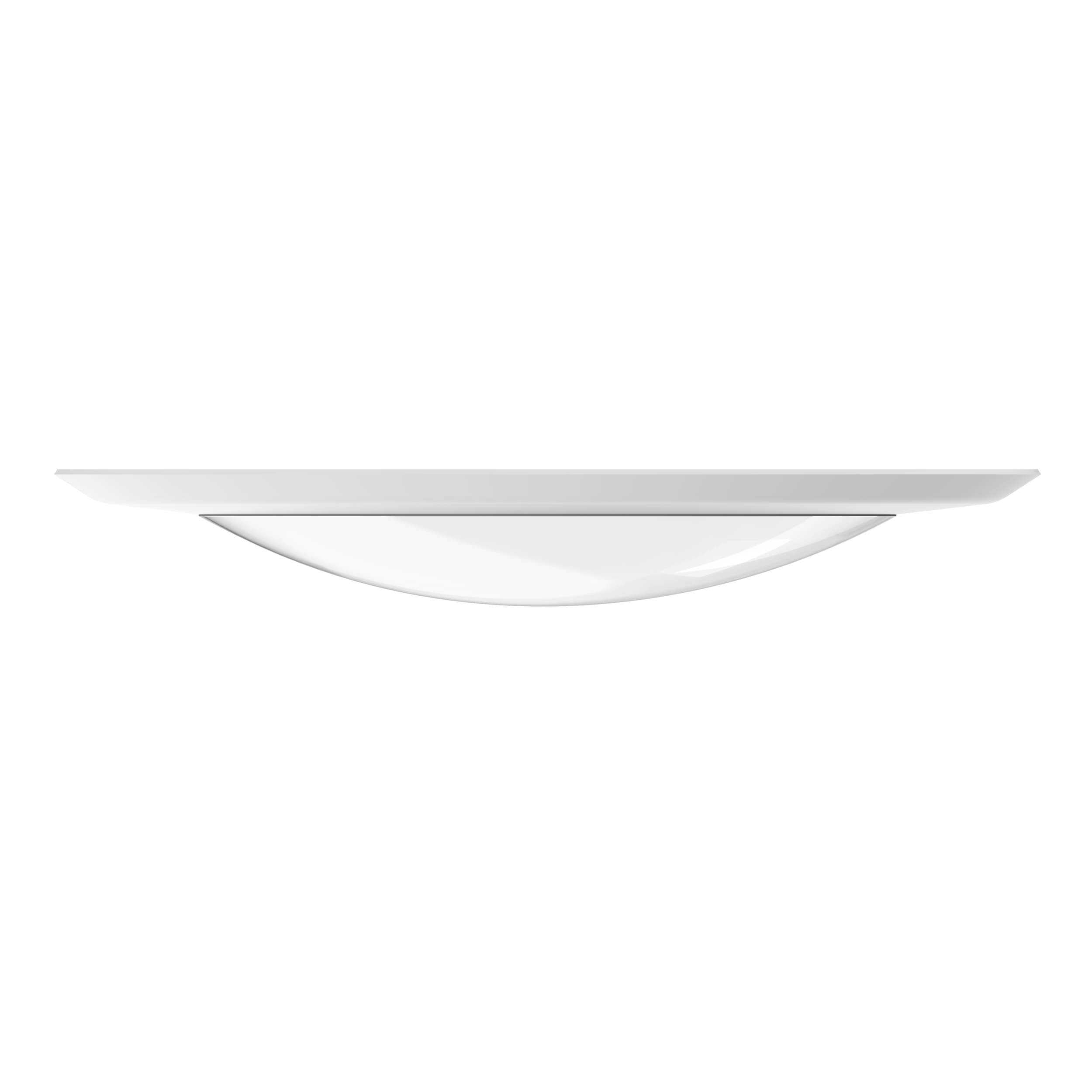 Dome lens and slim profile creates a streamlined look that blends seamlessly into the ceiling.