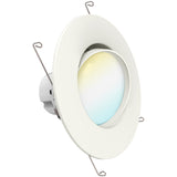 Recessed LED Retrofit Lighting, 5/6 Inch, Gimbal, 800 Lumens, Off White Trim, Selectable CCT