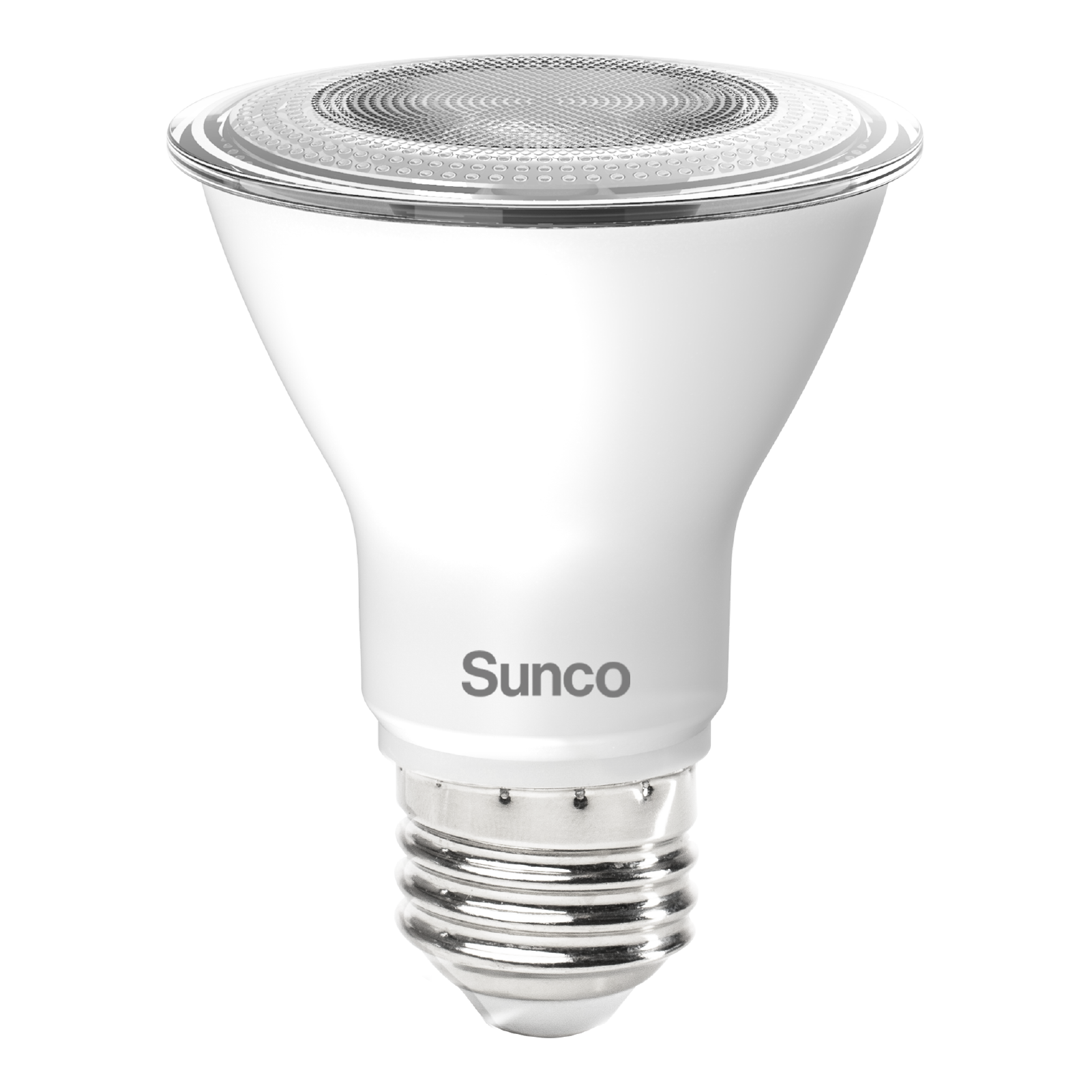 The Sunco Lighting PAR20 LED Bulb with its E26 base is waterproof for outdoor lighting applications. The dimmable bulb works great for spotlighting trees, signs, or sculptures in your landscaping, along with highlighting architectural details. This 7W bulb is a 50W equivalent to help reduce your electric bills when compared to a traditional light bulb. Inside you can use it for highlighting paintings, artwork, or architectural details as a track lighting or recessed lighting solution.