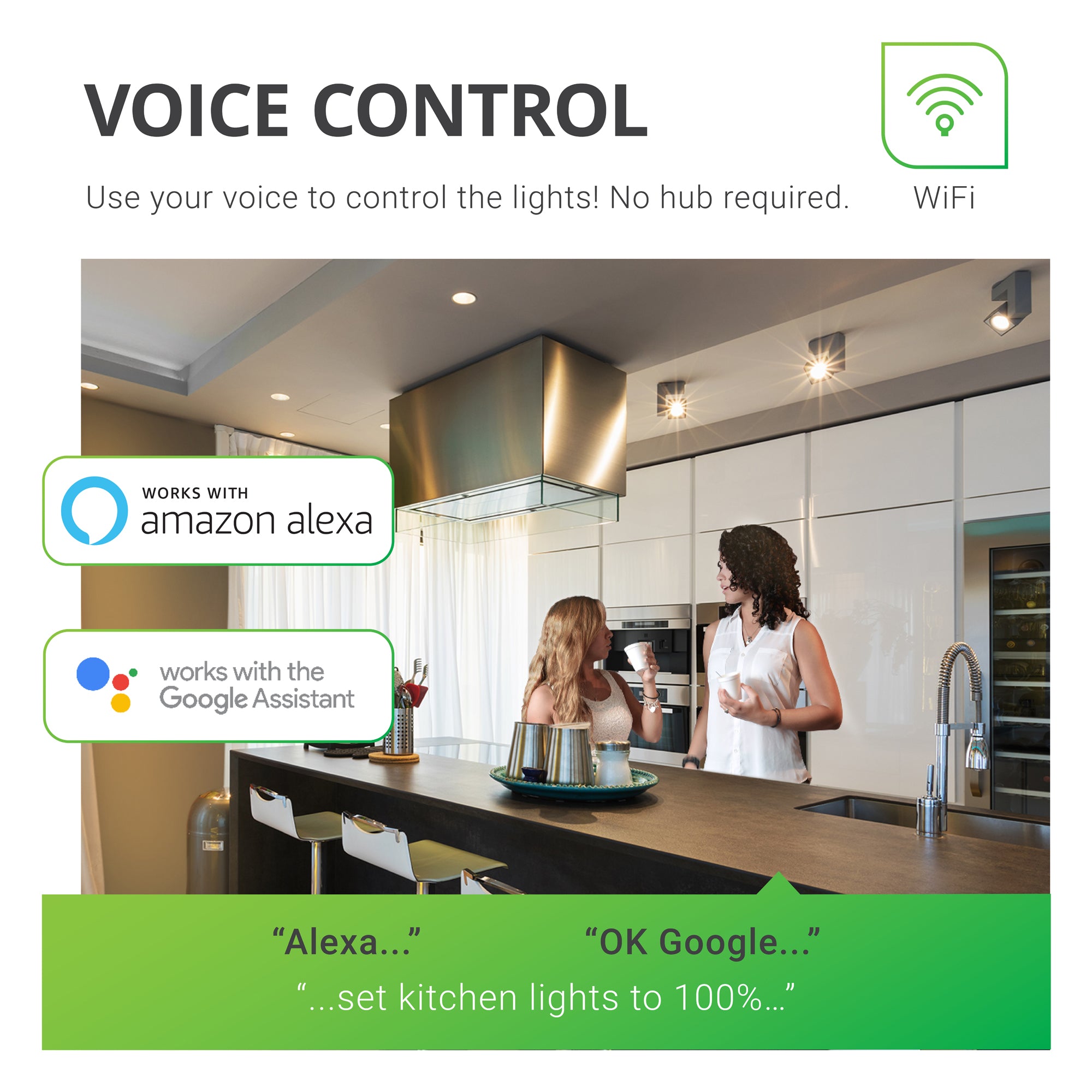 Use your voice to control the lights with your Sunco PAR20 LED Smart Bulb. No hub required for control. However, voice control works with Alexa and Google Assistant in coordination with the Smart Life App and your smart device.