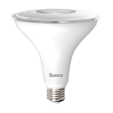 This dimmable and IP65 rated Sunco Lighting PAR38 LED Bulb offers a bright 1050 lumens in a narrow spotlight for accenting architectural features or landscaping in outdoor lighting, due to its wet rating. Includes an E26 base to fit 6-inch recessed cans and most outdoor security dual light fixtures. The narrow spot light beam of 40-degrees allows you to highlight specific areas of your home interior or exterior lighting. Also great for commercial buildings, flag poles, and signage.