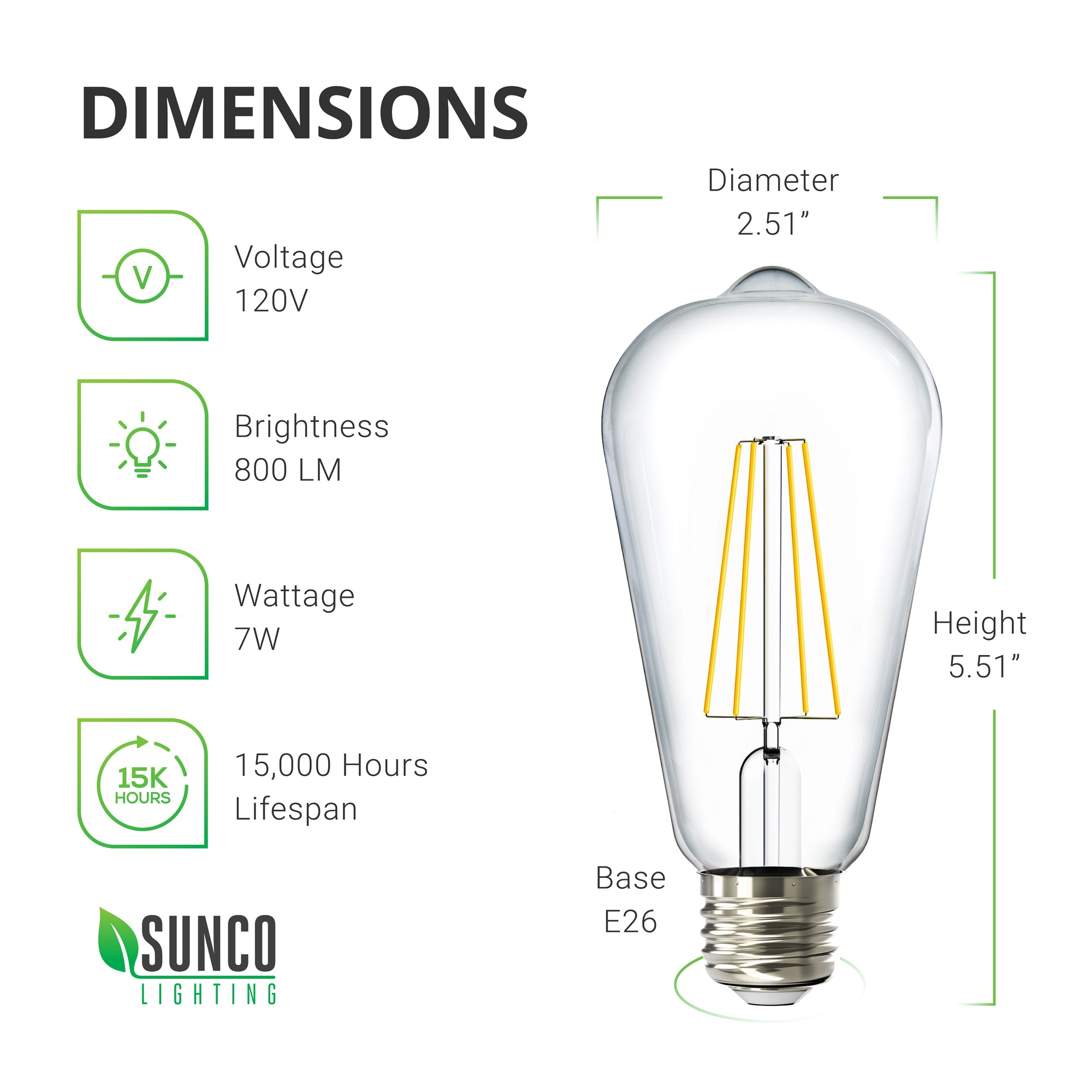 St64 Guide Light ST64 Filament Dusk to Dawn LED Bulbs | LED LIGHTING | SUNCO – Sunco ...