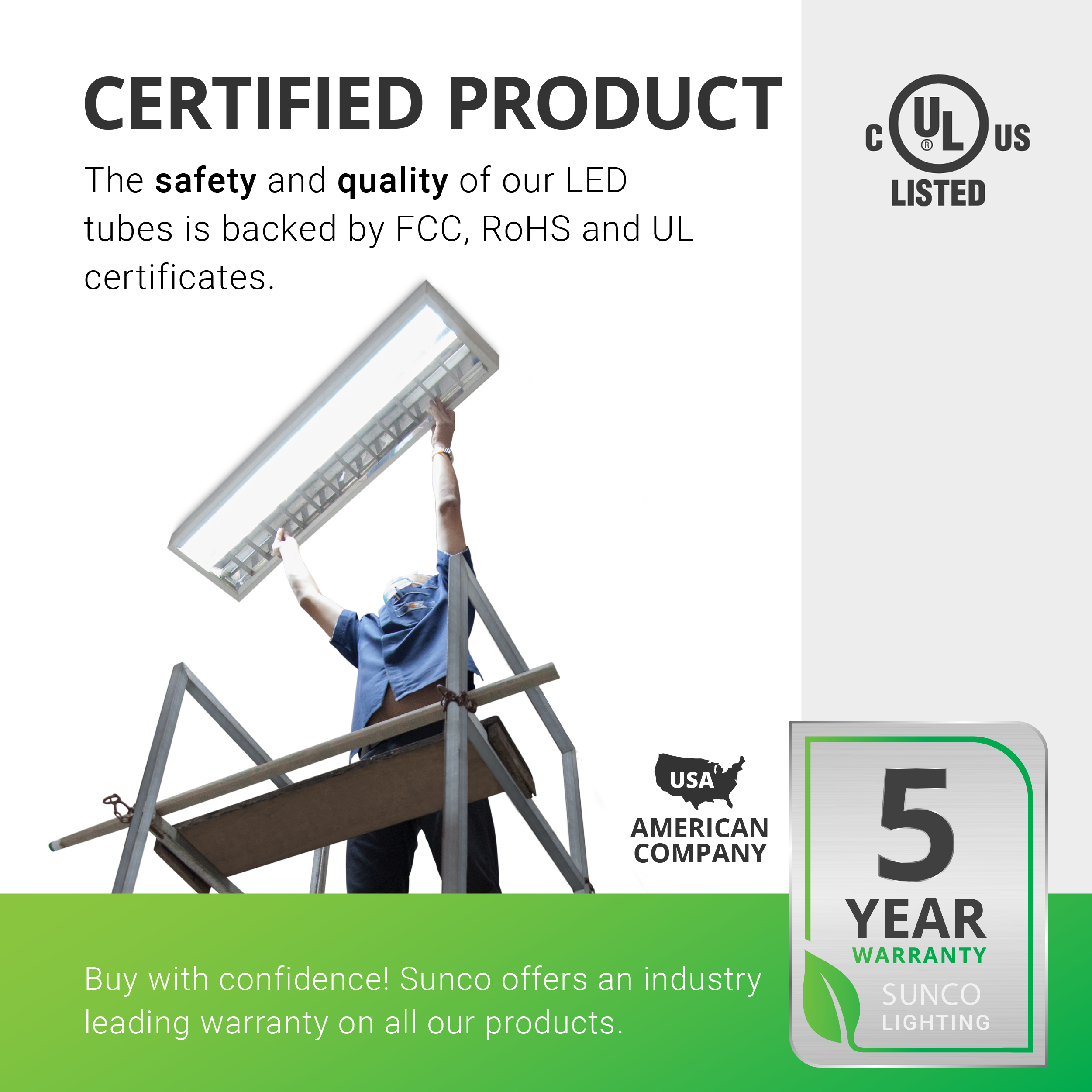 T8 LED Tube, 4ft, Clear, Bypass, Type B, 15W, 1800 Lumens