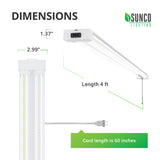 LED Shop Light, 4ft, Utility, Clear, 4500 Lumens