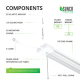 LED Shop Light, 4ft, Utility, Clear, 4500 Lumens