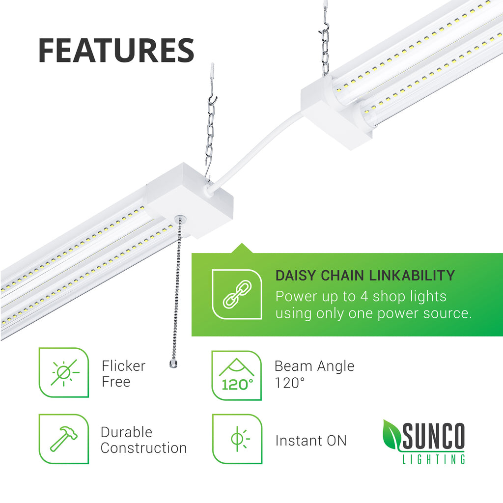 LED Shop Lights, Clear LED LIGHTING SUNCO Sunco Lighting