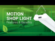 LED Shop Light, 4ft, Frosted, Plug & Play, Motion Activated, 4100 Lumens