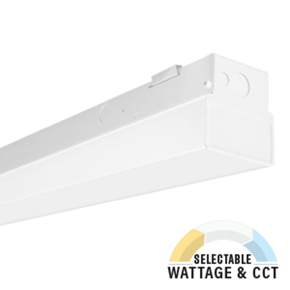 8ft LED Strip Light Fixture, Architectural, 65W/75W/90W, Selectable Wattage & CCT, 12150 Lumens