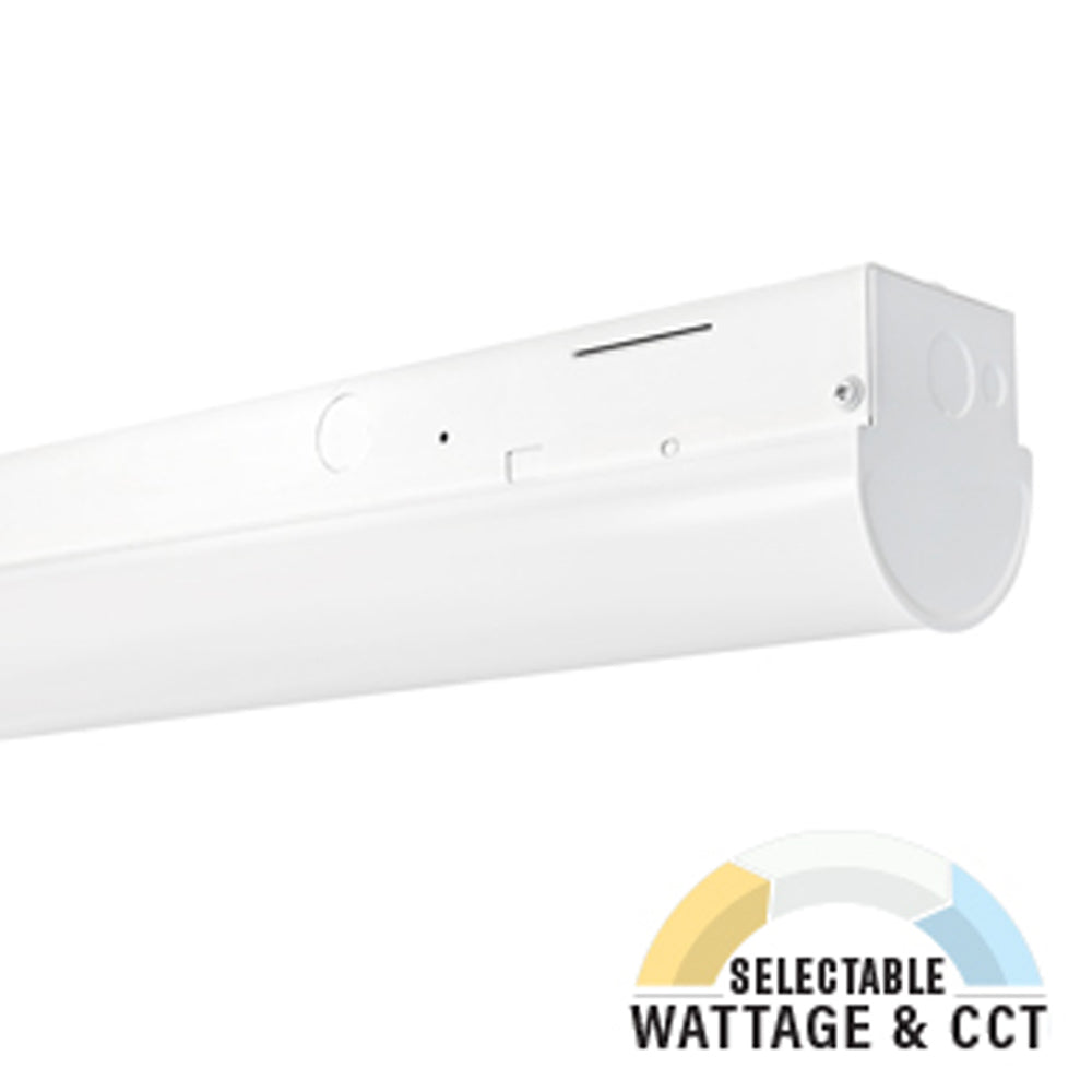8ft LED Strip Light Fixture, 65W/75W/90W, Selectable Wattage & CCT, 12100 Lumens